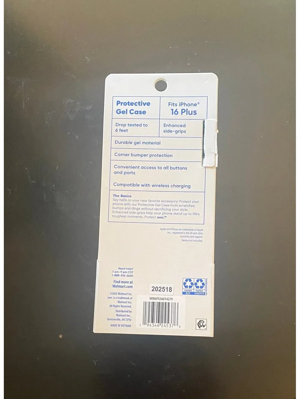 Onn Case for iPhone 16 Plus Clear